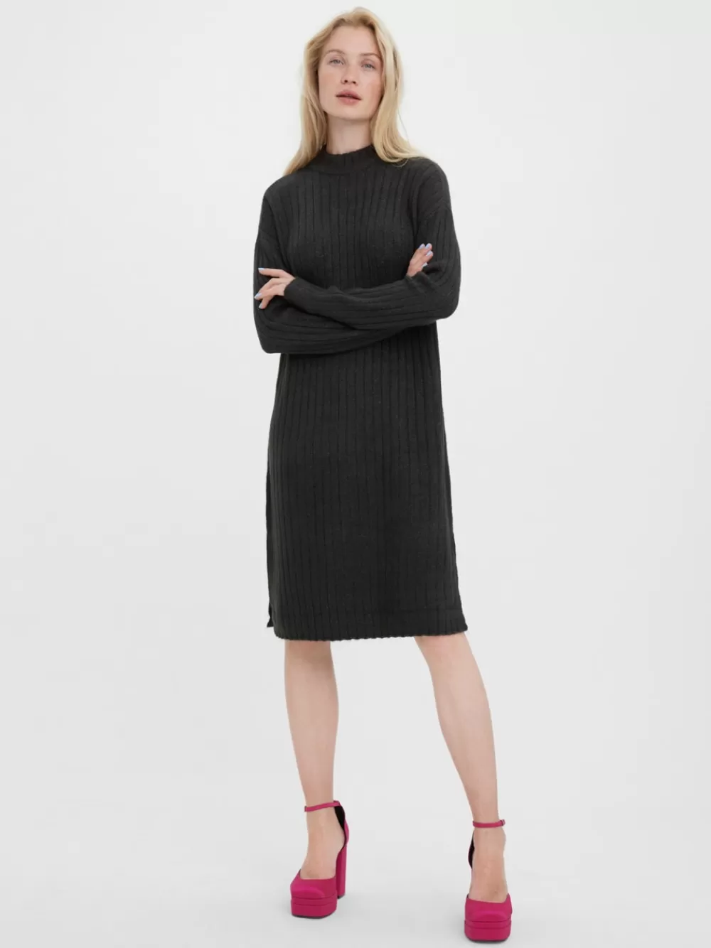 VERO MODA VMLULU Pitkä mekko Dark Grey Melange Online