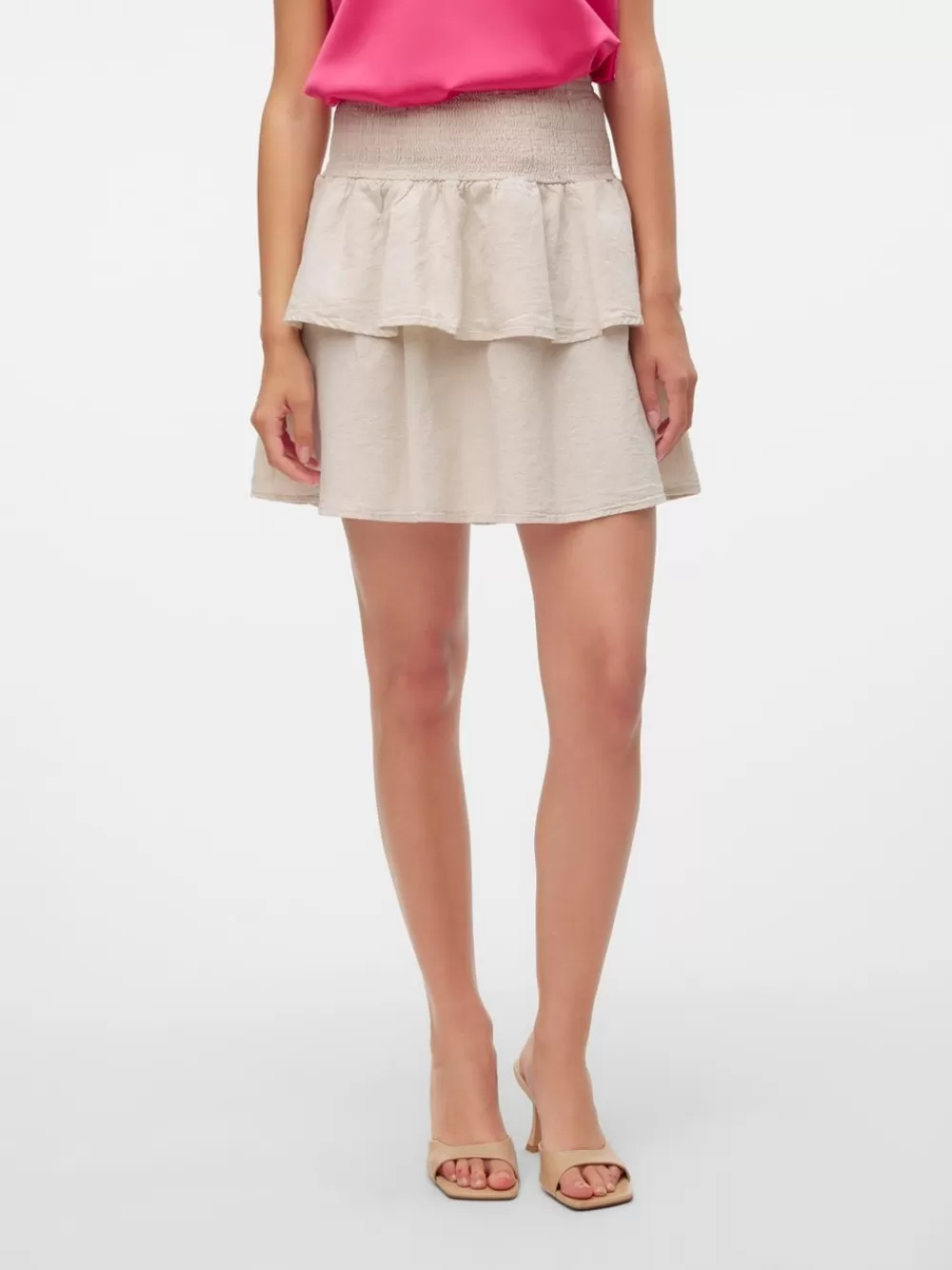 VERO MODA VMLUNA Korkea vyötärö Lyhyt hame Silver Lining Outlet