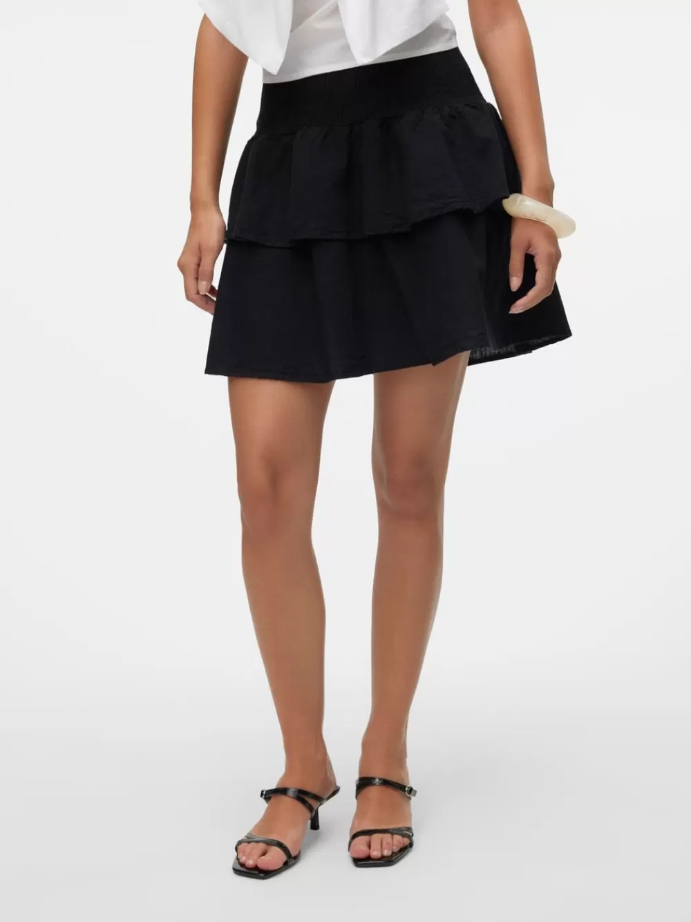 VERO MODA VMLUNA Korkea vyötärö Lyhyt hame Black New