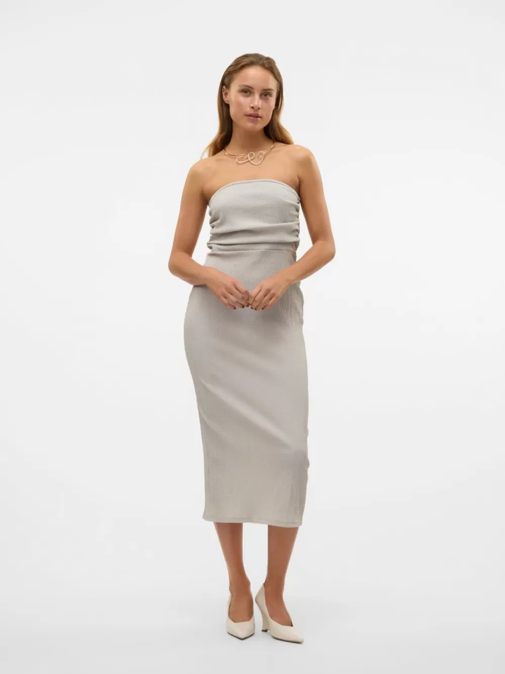 VERO MODA VMLUNA Pitkä mekko Pumice Stone Best