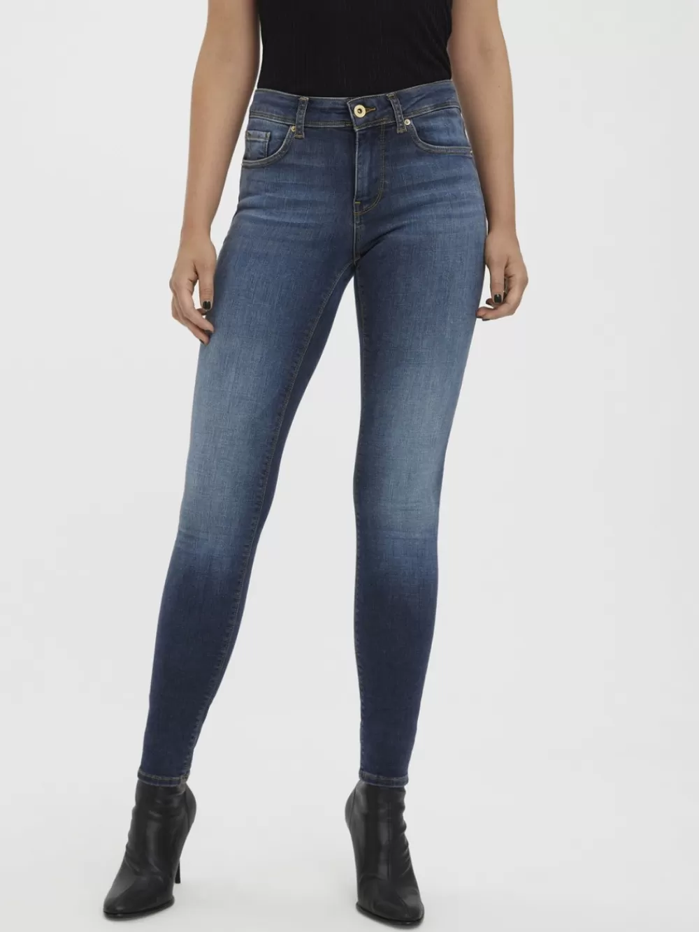 VERO MODA VMLUX Normaali vyötärö Slim fit Farkut Dark Blue Denim Shop