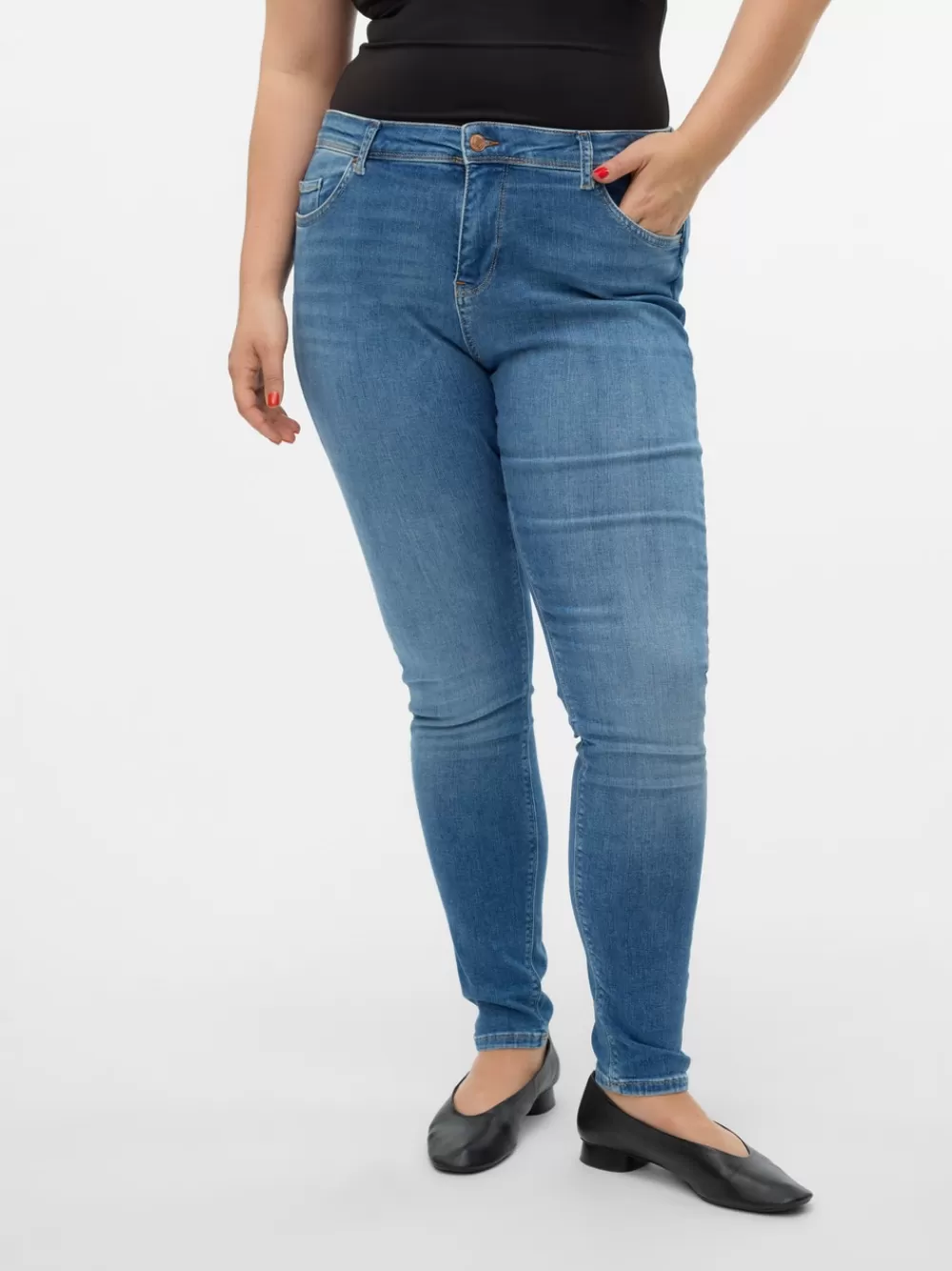 VERO MODA VMLUX Normaali vyötärö Slim fit Farkut Medium Blue Denim New