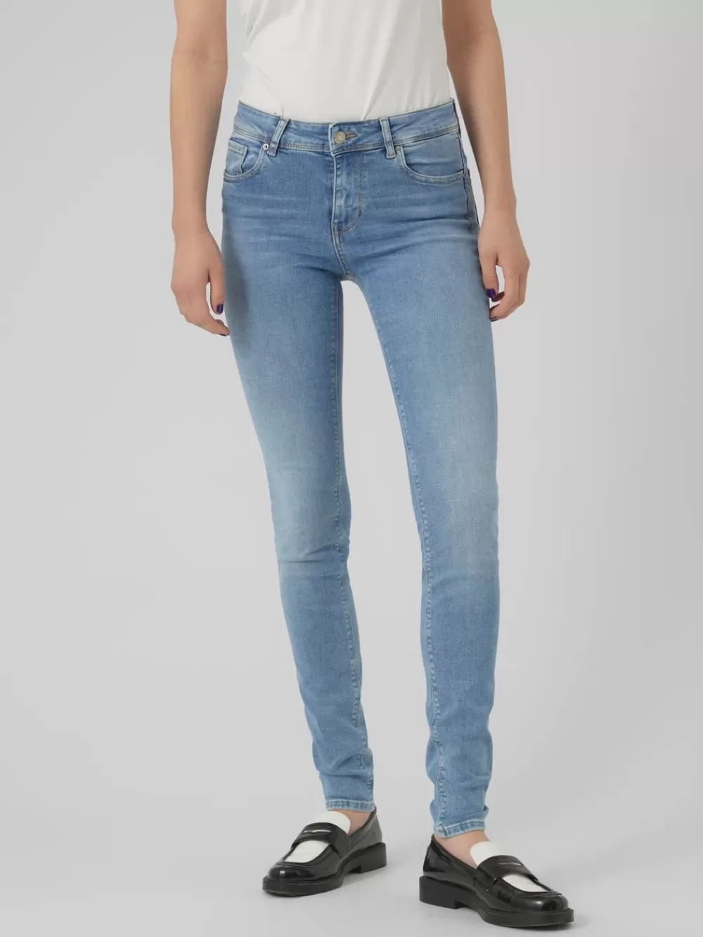 VERO MODA VMLUX Normaali vyötärö Slim fit Farkut Light Blue Denim Discount