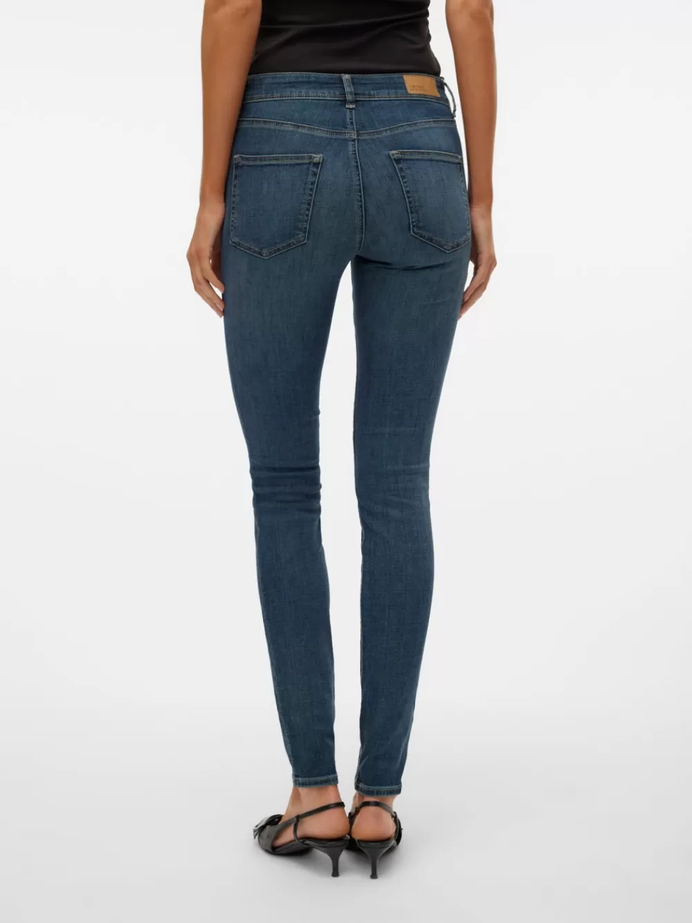 VERO MODA VMLUX Normaali vyötärö Slim fit Farkut Dark Blue Denim Online