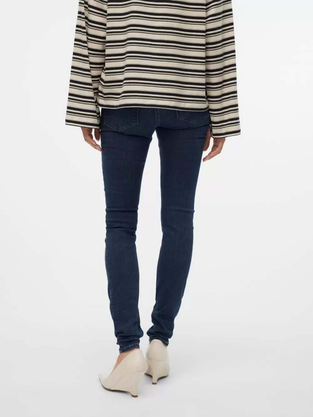 VERO MODA VMLUX Normaali vyötärö Slim fit Farkut Dark Blue Denim Hot