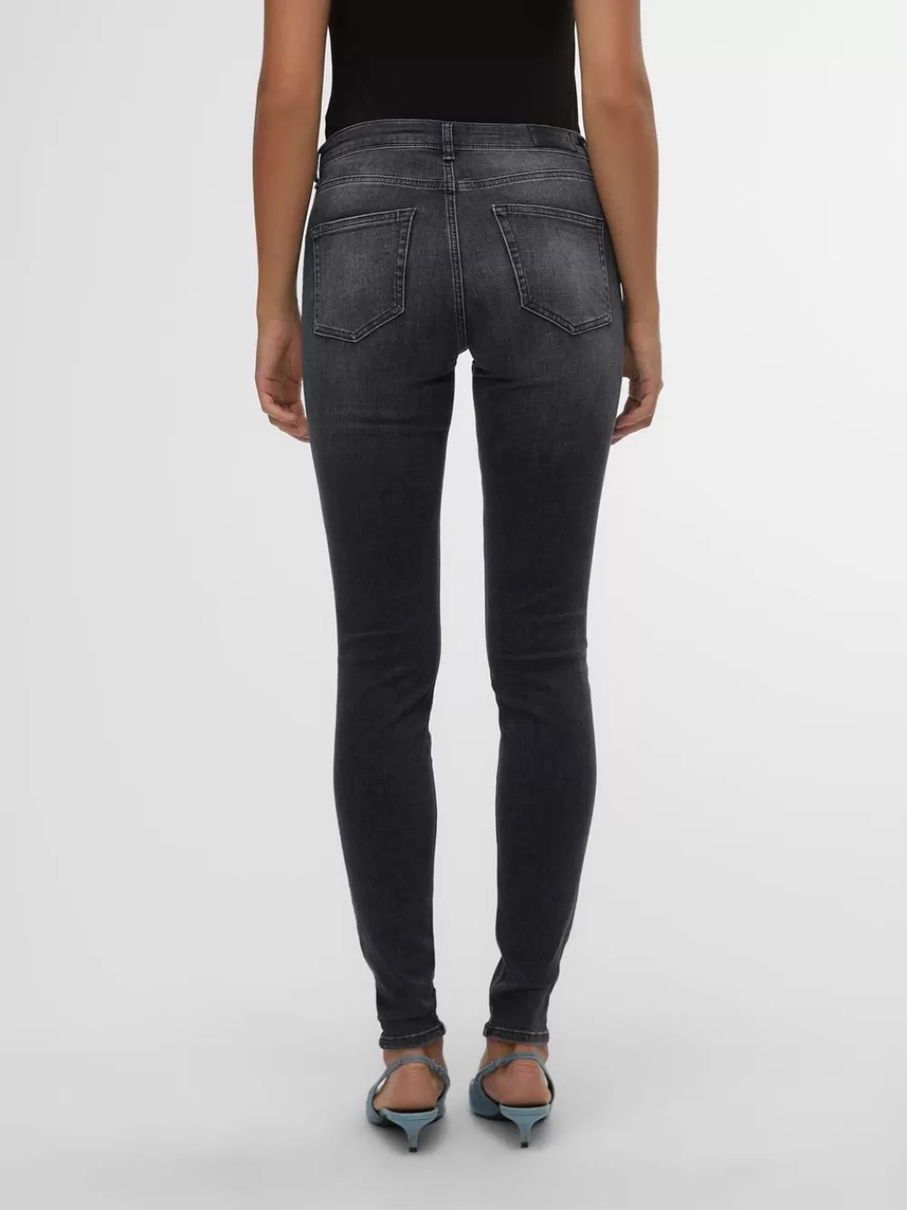 VERO MODA VMLUX Normaali vyötärö Slim fit Farkut Black Cheap