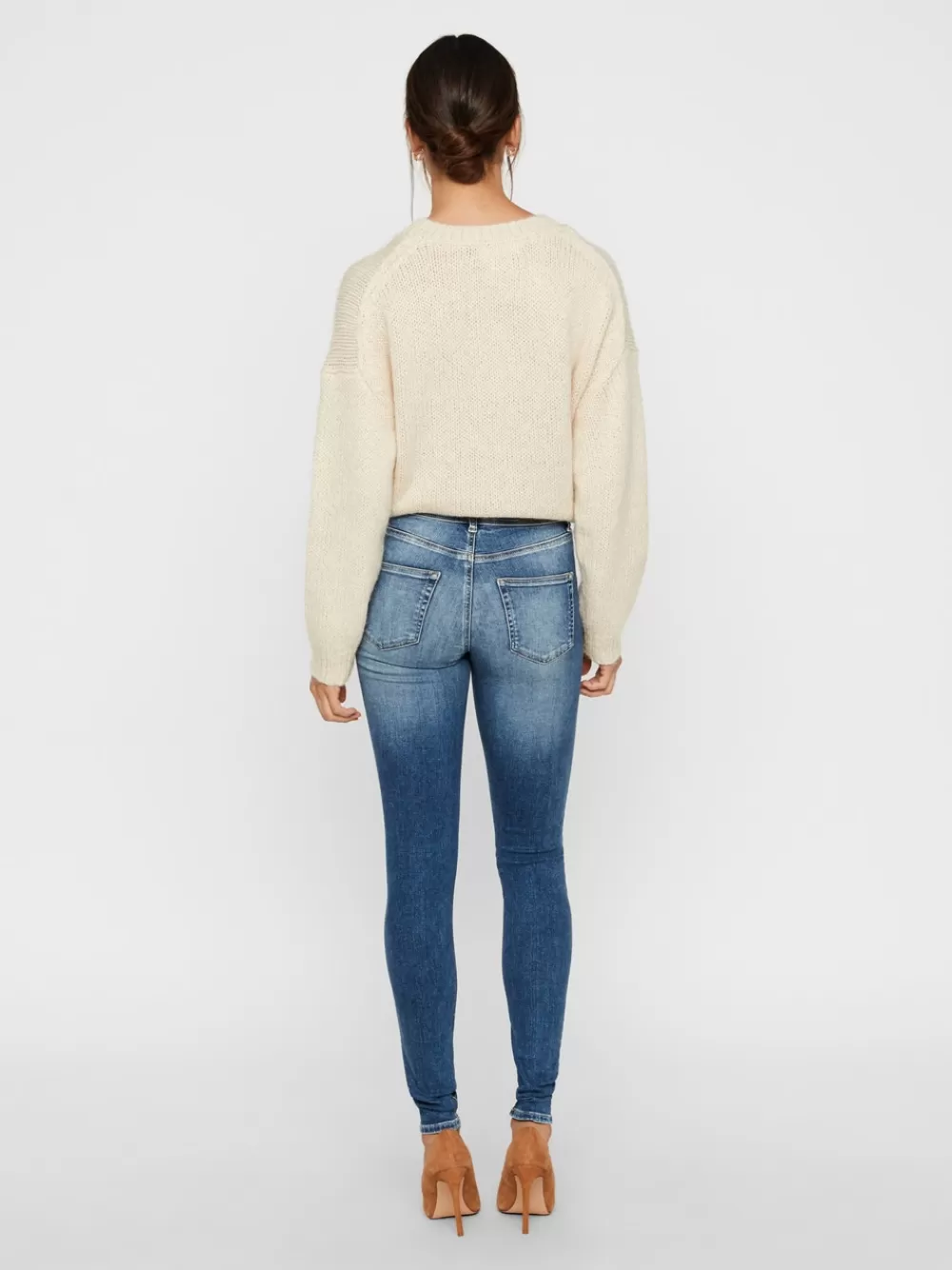VERO MODA VMLUX Normaali vyötärö Slim fit Farkut Medium Blue Denim Best