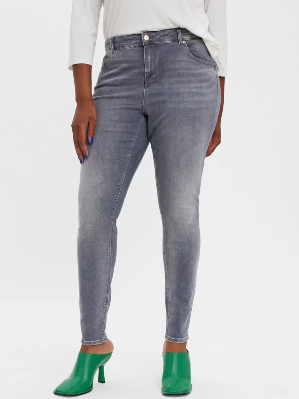 VERO MODA VMLUX Slim fit Farkut Medium Grey Denim Discount