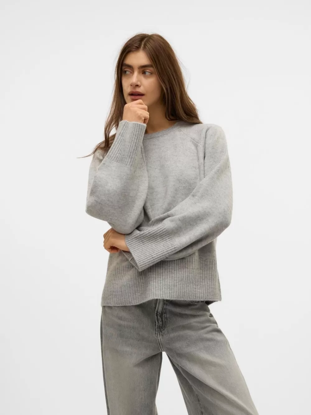 VERO MODA VMMAGALENE Neulepuserot Light Grey Melange Outlet