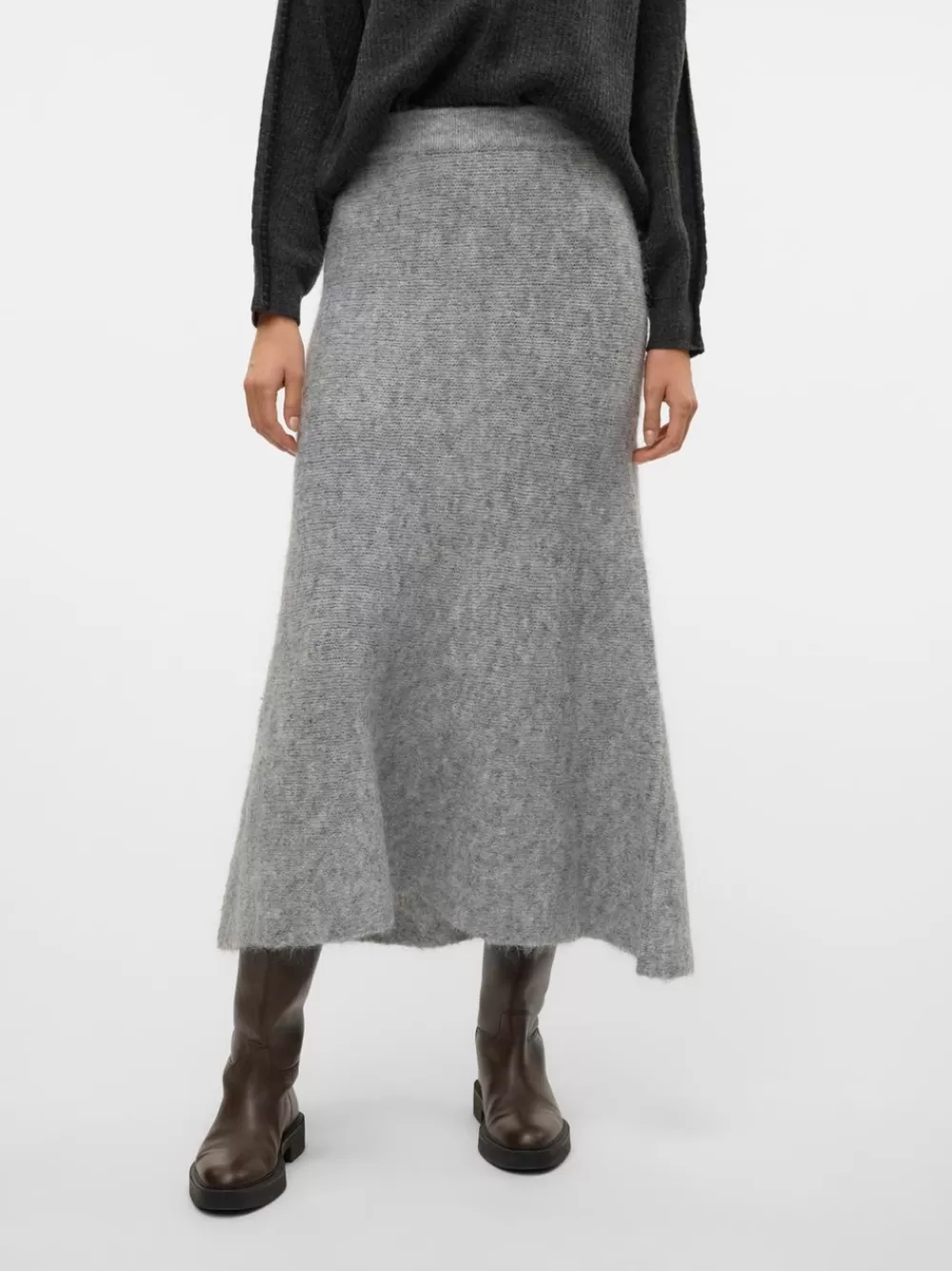 VERO MODA VMMARS Korkea vyötärö Midihame Light Grey Melange Discount