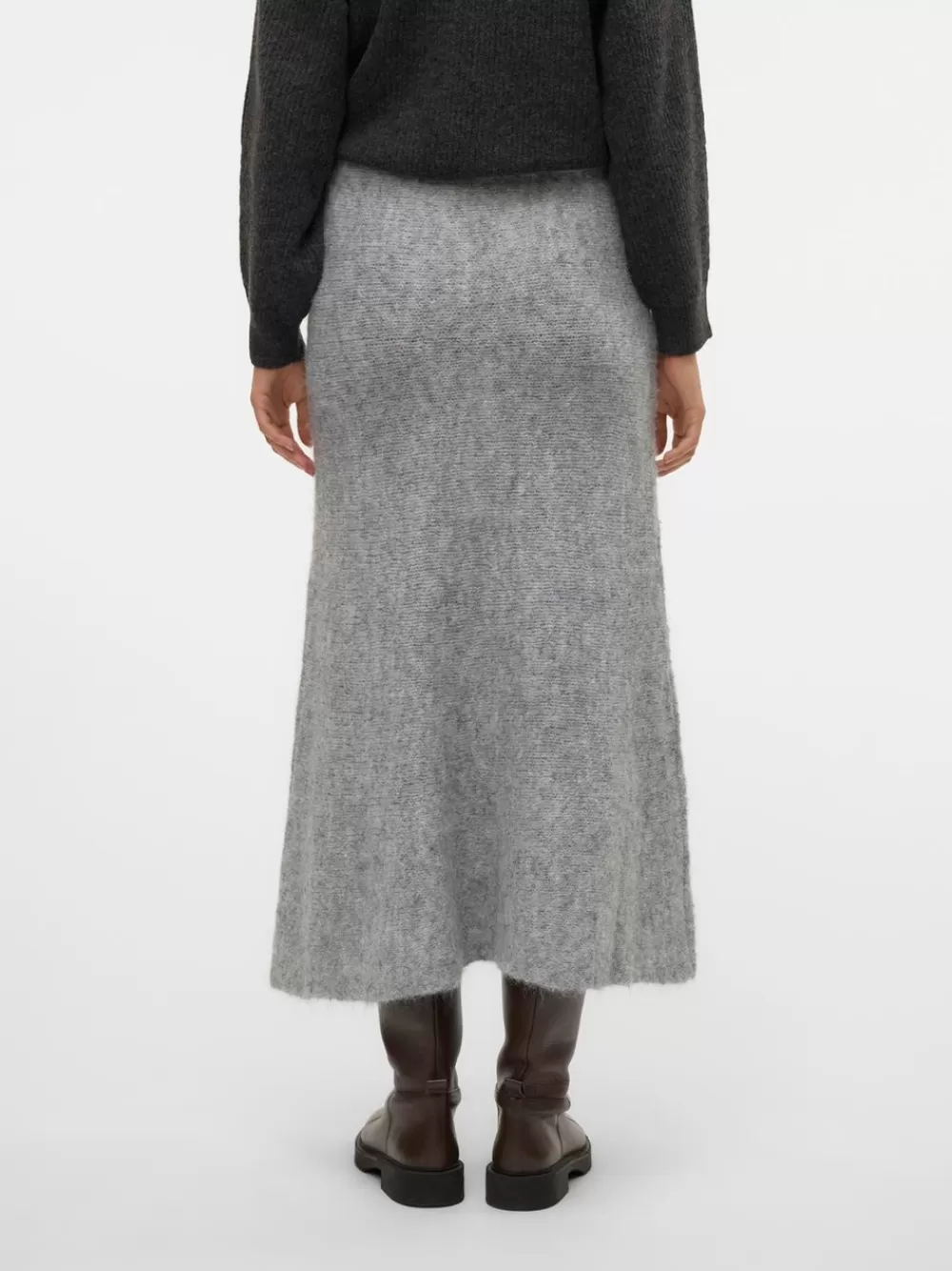 VERO MODA VMMARS Korkea vyötärö Midihame Light Grey Melange Discount