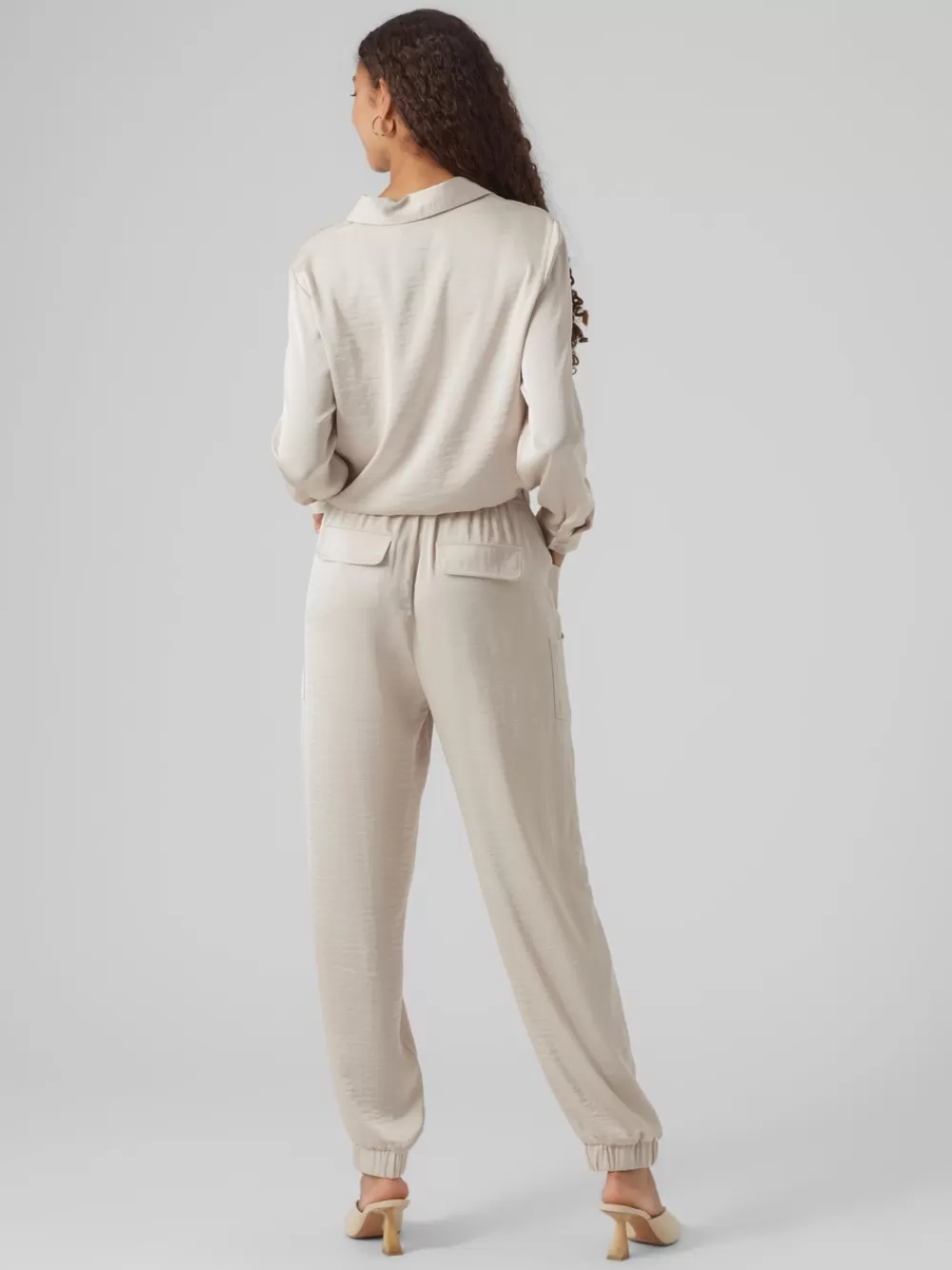 VERO MODA VMMARYS Korkea vyötärö Housut Pumice Stone Store