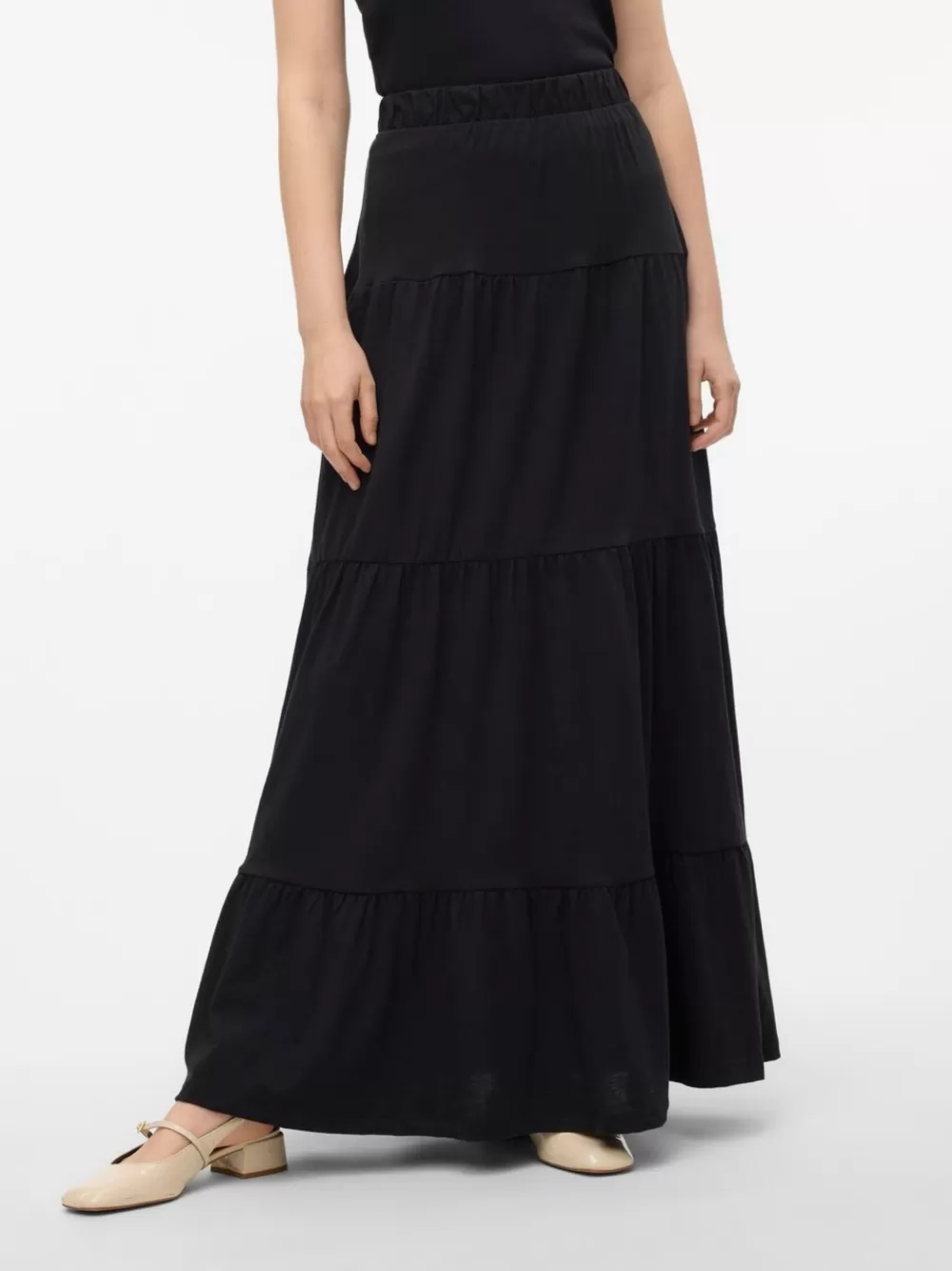 VERO MODA VMMIA Korkea vyötärö Pitkä hame Black Hot