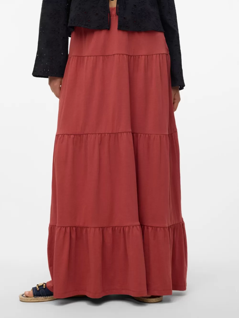 VERO MODA VMMIA Korkea vyötärö Pitkä hame Marsala Outlet