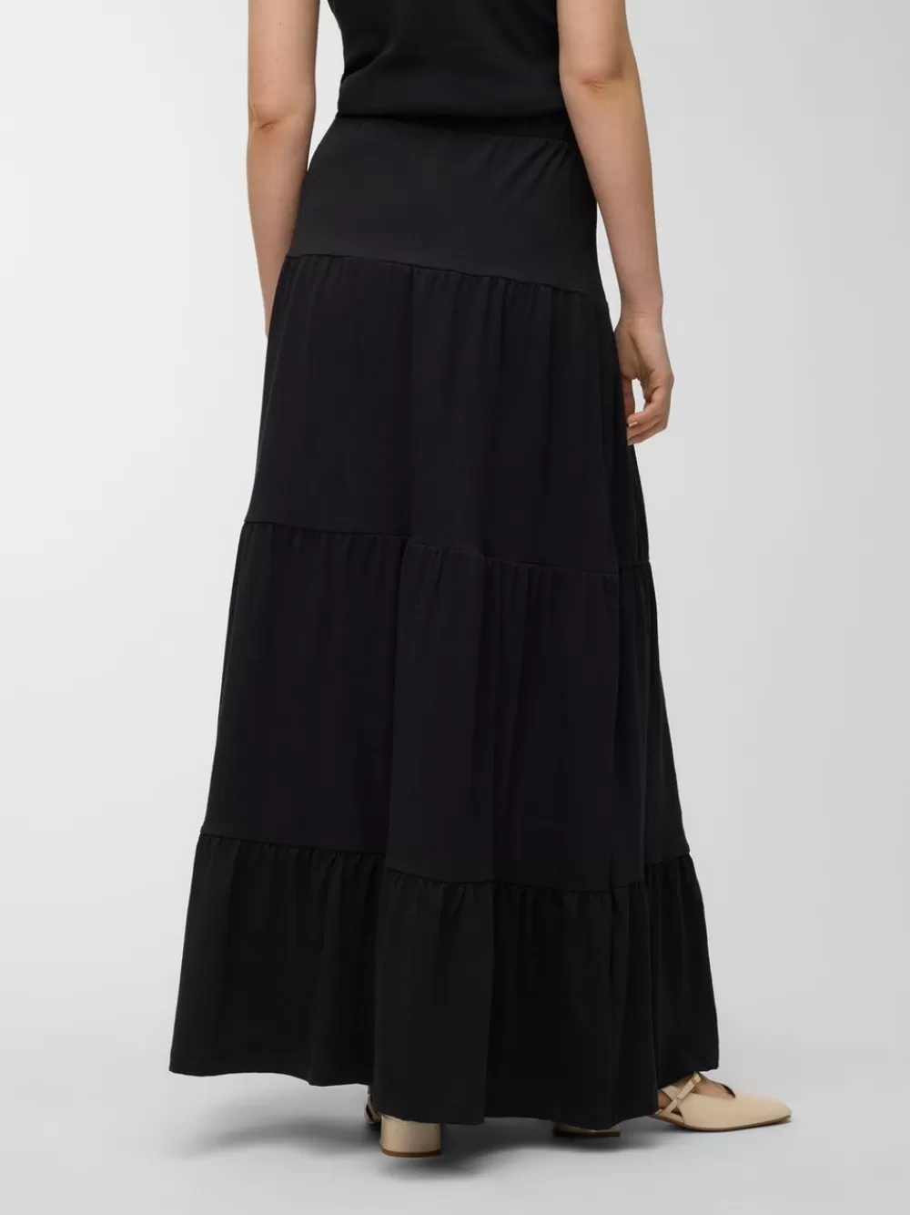 VERO MODA VMMIA Korkea vyötärö Pitkä hame Black Hot