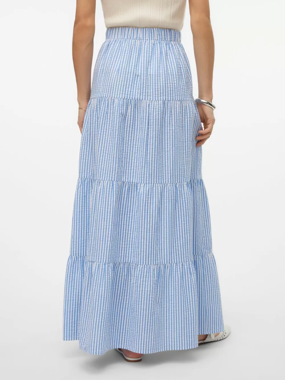 VERO MODA VMMOLLY Korkea vyötärö Pitkä hame Vista Blue Best