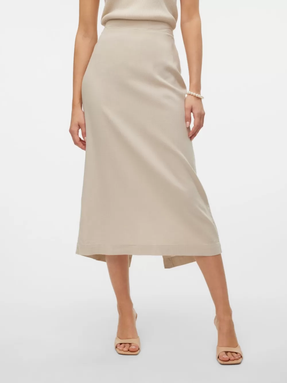 VERO MODA VMMYMILO Korkea vyötärö Pitkä hame Silver Lining Best