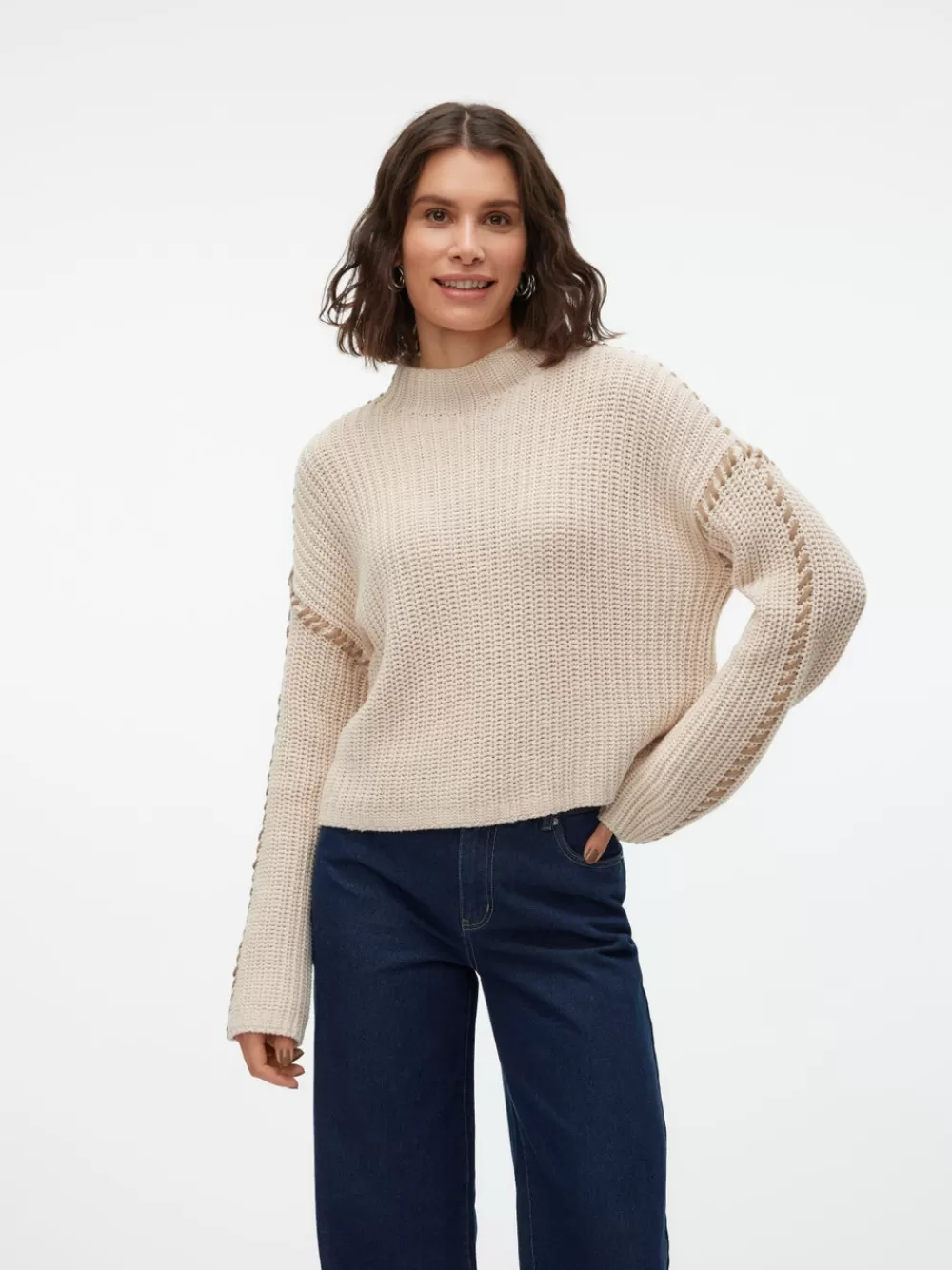 VERO MODA VMNEWCREAM Neulepuserot Birch Best