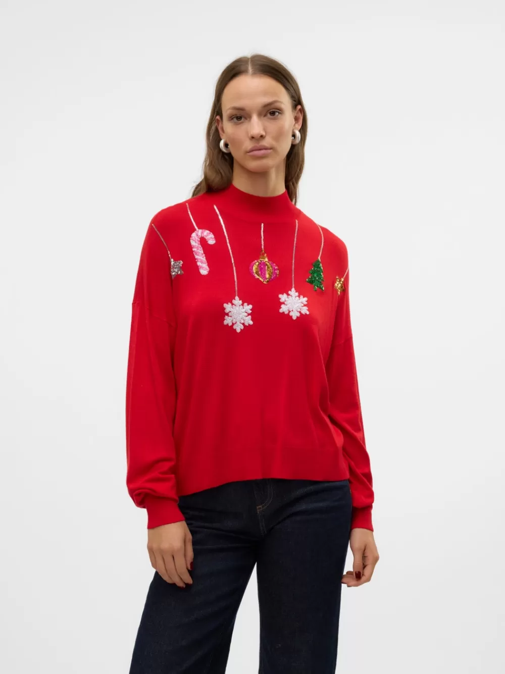 VERO MODA VMNEWQUEENGUARD Neulepuserot Chinese Red Discount