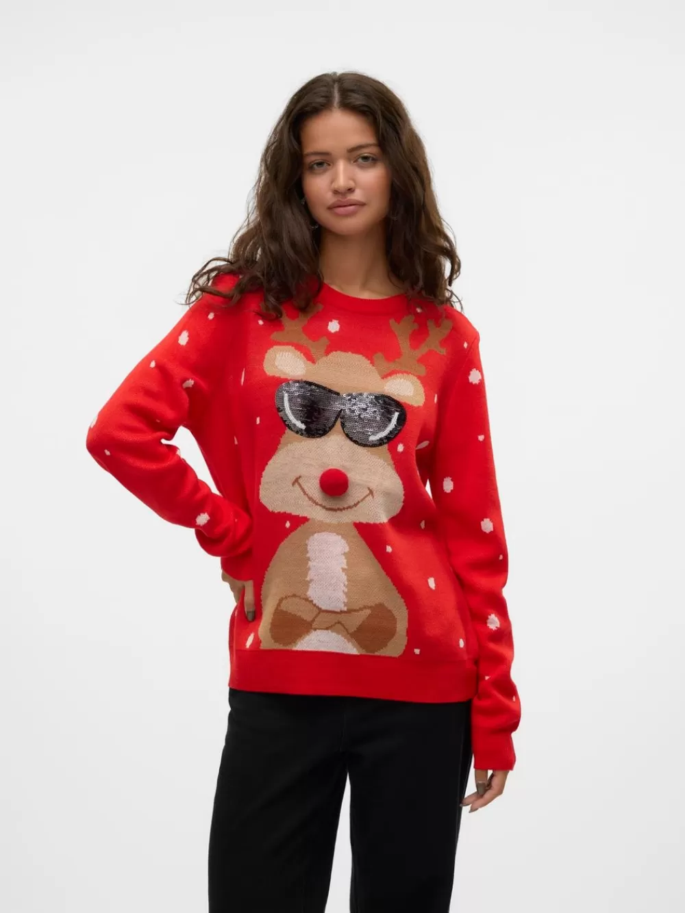 VERO MODA VMNEWTINSEL Neulepuserot Chinese Red Cheap