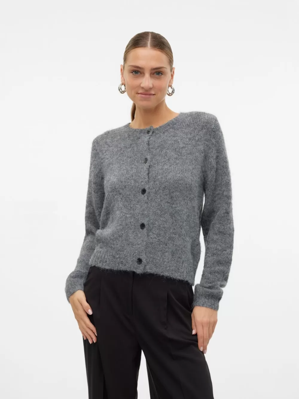 VERO MODA VMNOVAH Neuletakit Dark Grey Melange Store
