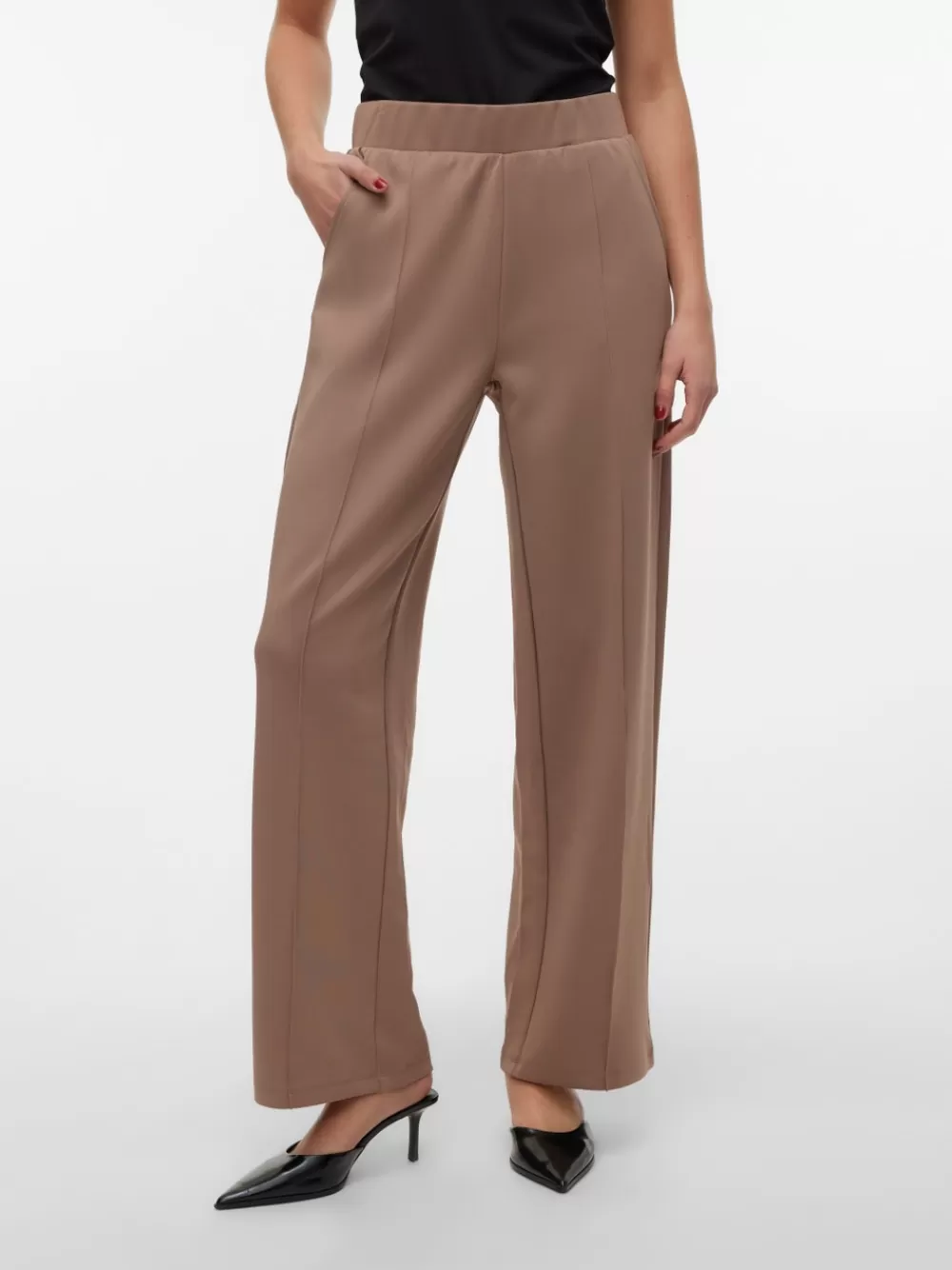 VERO MODA VMPANNA Korkea vyötärö Housut Brown Lentil Best Sale