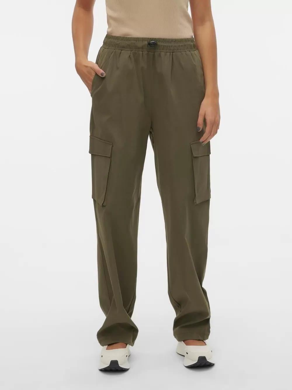 VERO MODA VMPEPPER Korkea vyötärö Reisitaskuhousut Ivy Green Cheap