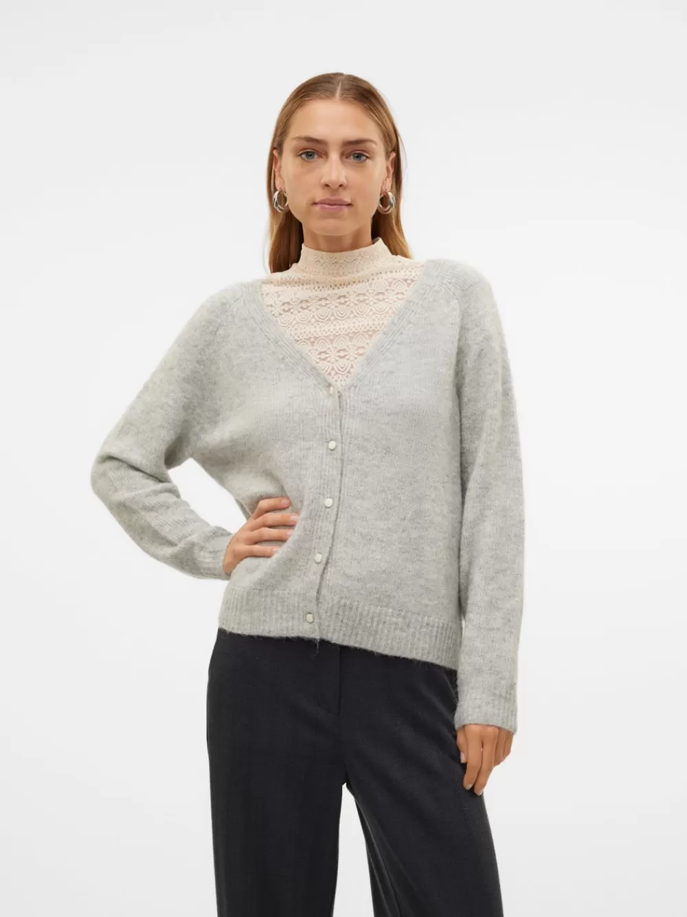 VERO MODA VMPIA Neuletakit Light Grey Melange Clearance