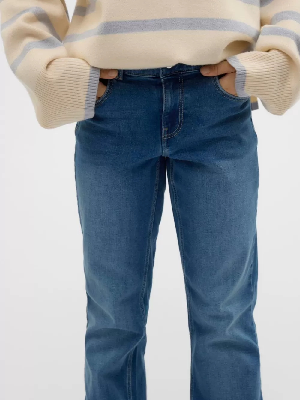 VERO MODA VMRIVER Korkea vyötärö Slim fit Farkut Medium Blue Denim Cheap