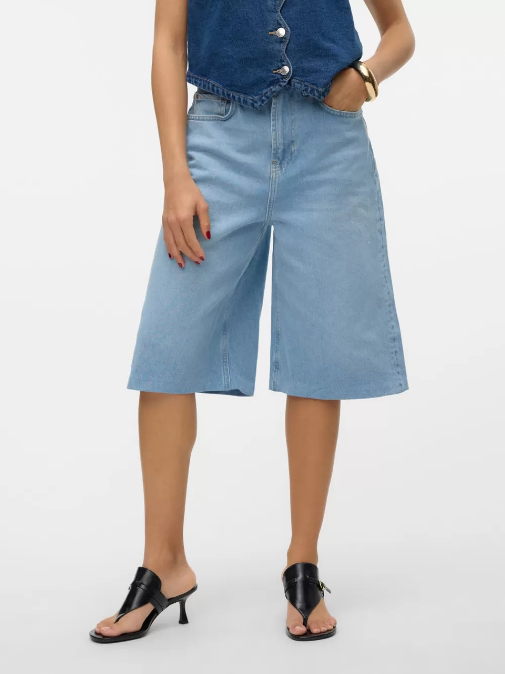 VERO MODA VMROWENA Shortsit Light Blue Denim Cheap