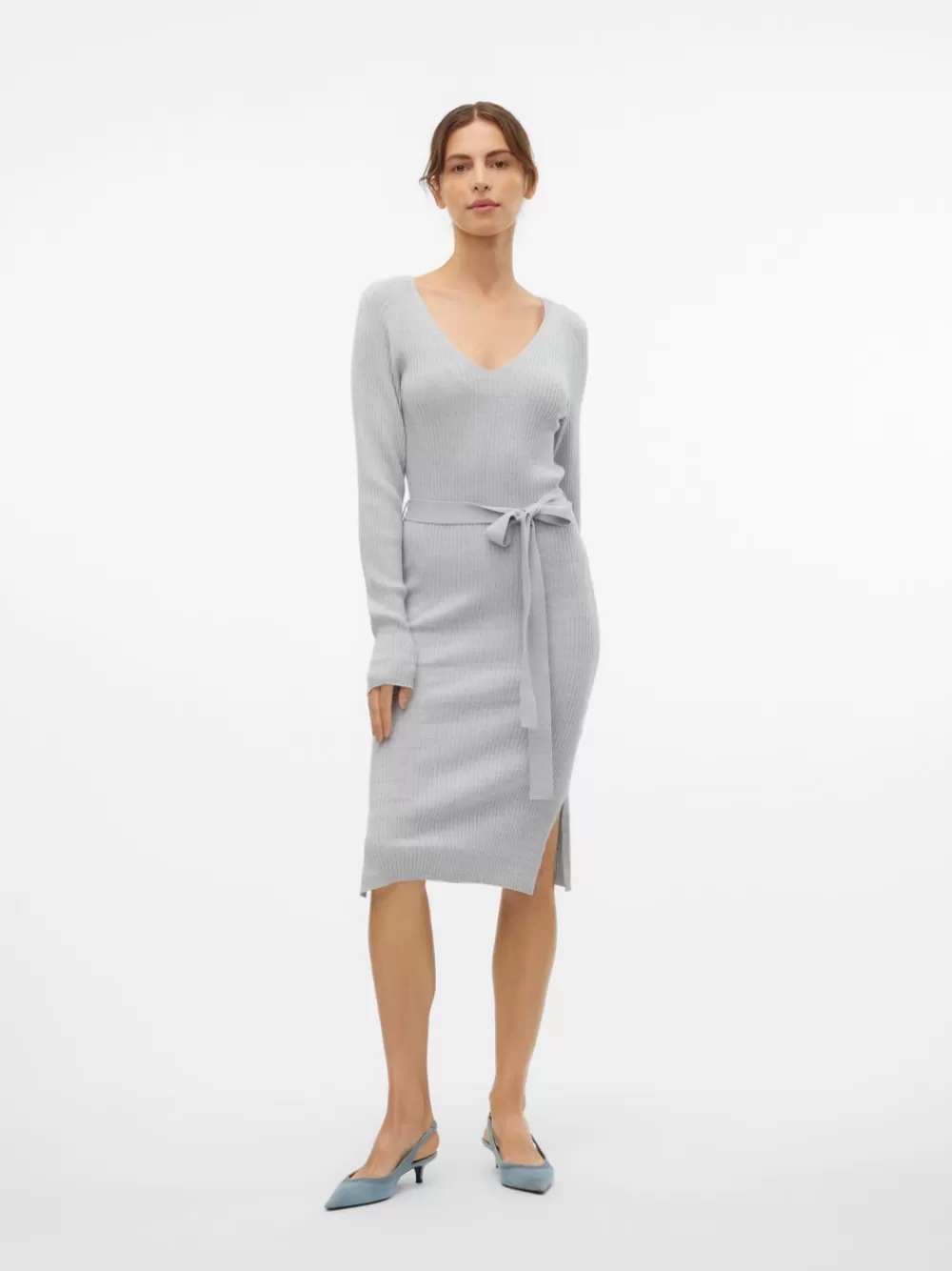 VERO MODA VMSABA Midimekko Light Grey Melange Outlet