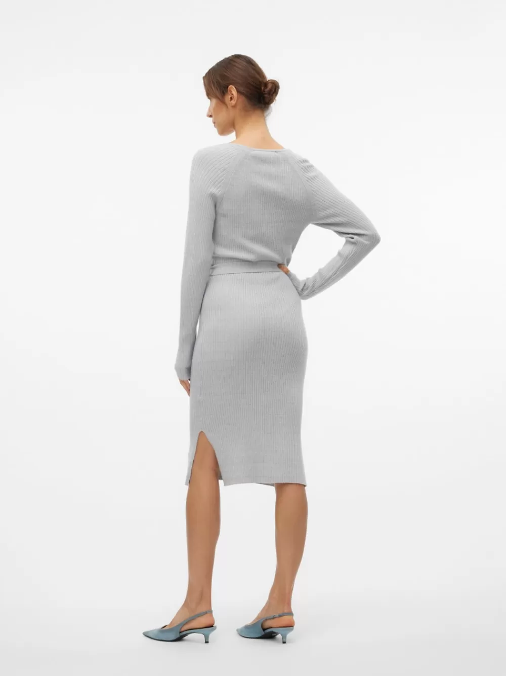 VERO MODA VMSABA Midimekko Light Grey Melange Outlet