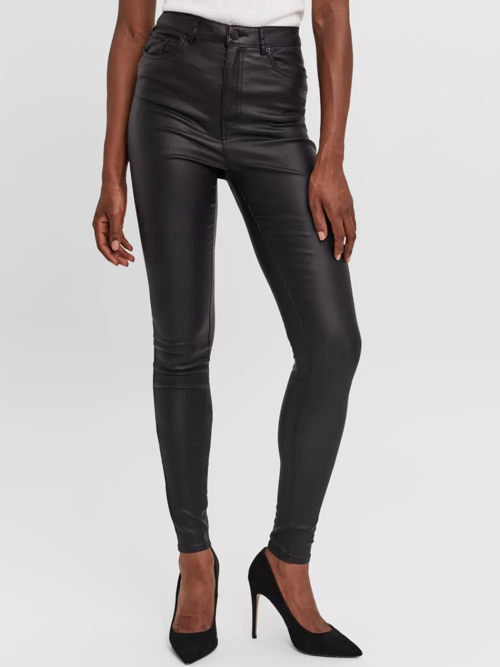 VERO MODA VMSANDRA Erittäin korkea vyötärö Housut Black Outlet