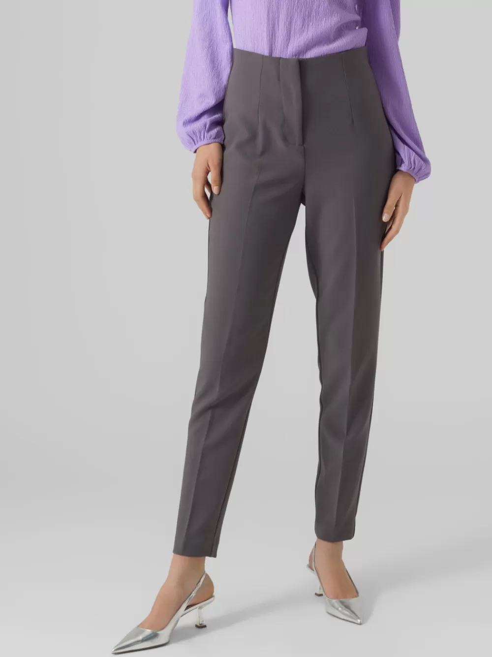 VERO MODA VMSANDY Korkea vyötärö Housut Grey Pinstripe Fashion