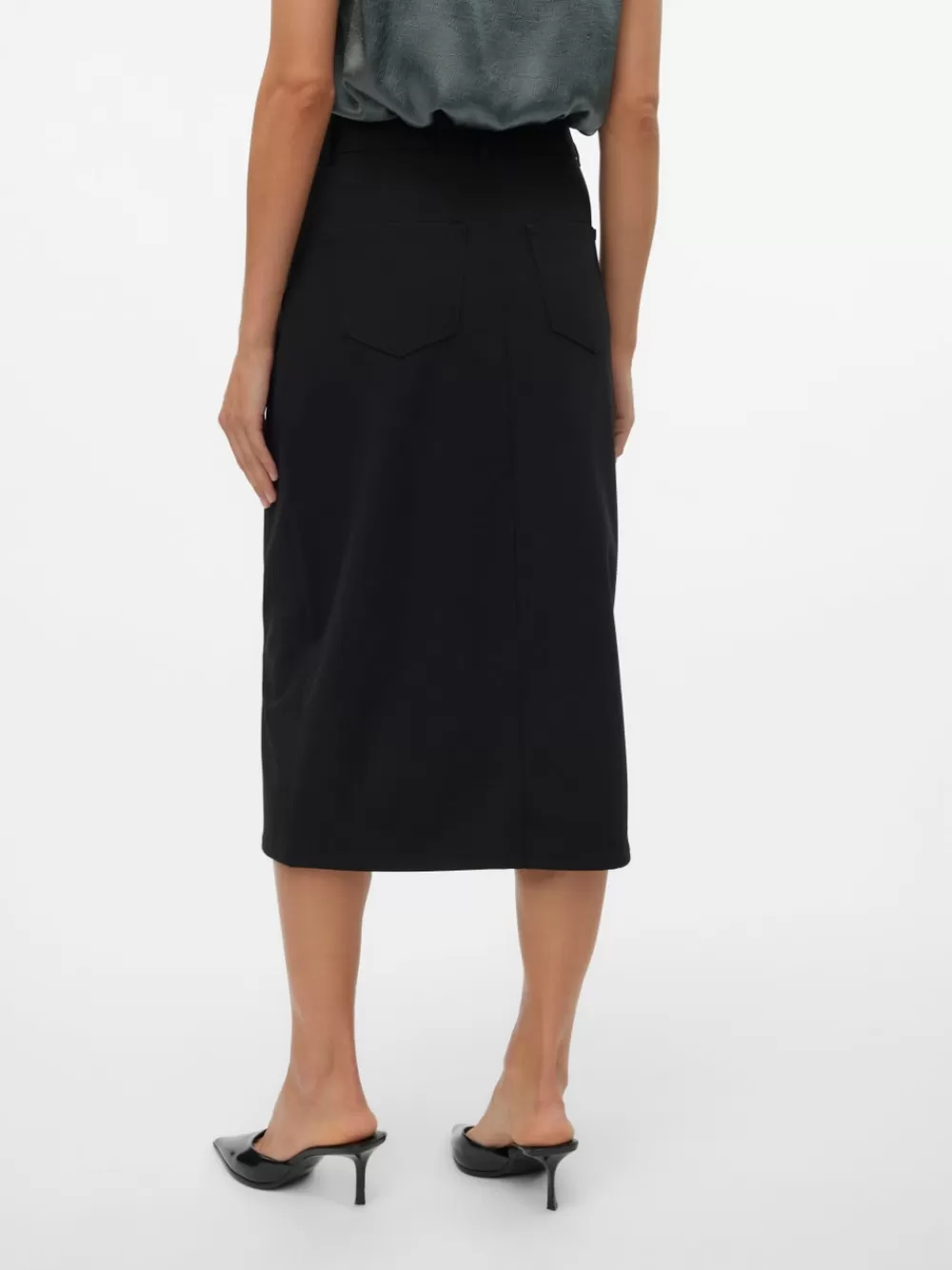 VERO MODA VMSASIE Korkea vyötärö Pitkä hame Black Outlet