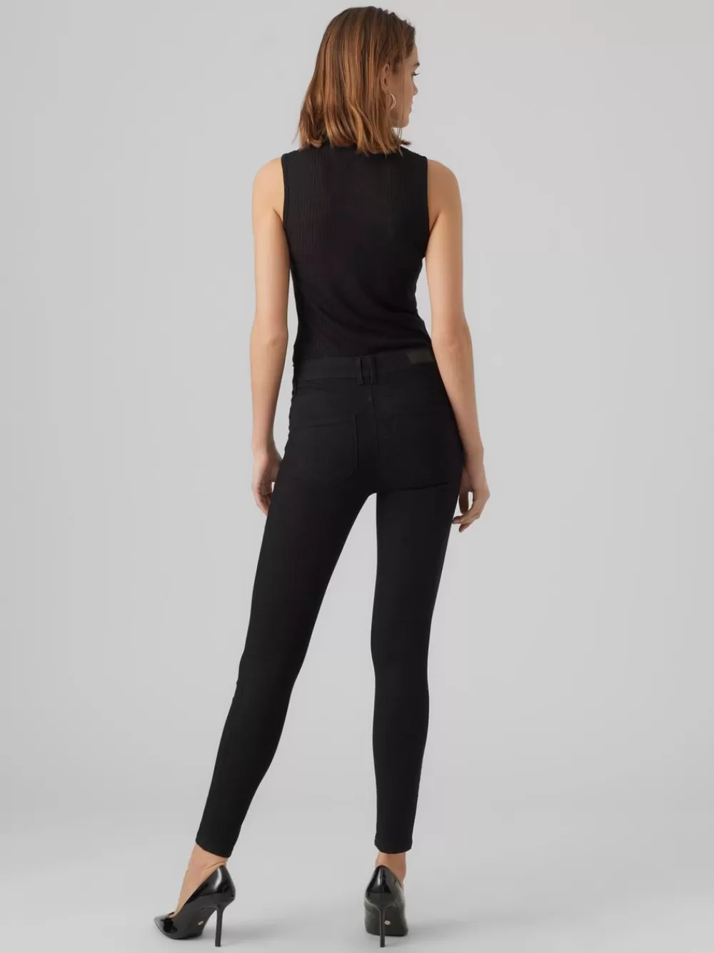 VERO MODA VMSELA Normaali vyötärö Slim fit Farkut Black Denim Shop