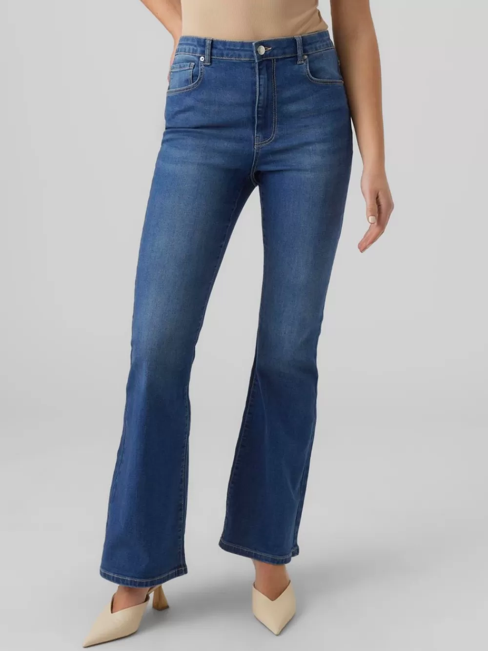 VERO MODA VMSELINA Korkea vyötärö Flared fit Farkut Medium Blue Denim Cheap