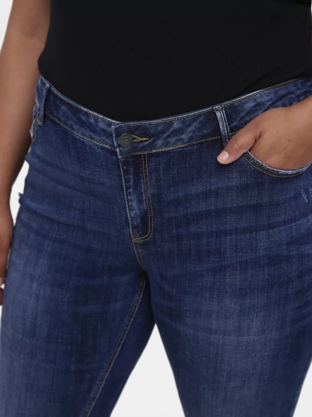 VERO MODA VMSEVEN Normaali vyötärö Skinny fit Farkut Dark Blue Denim Fashion