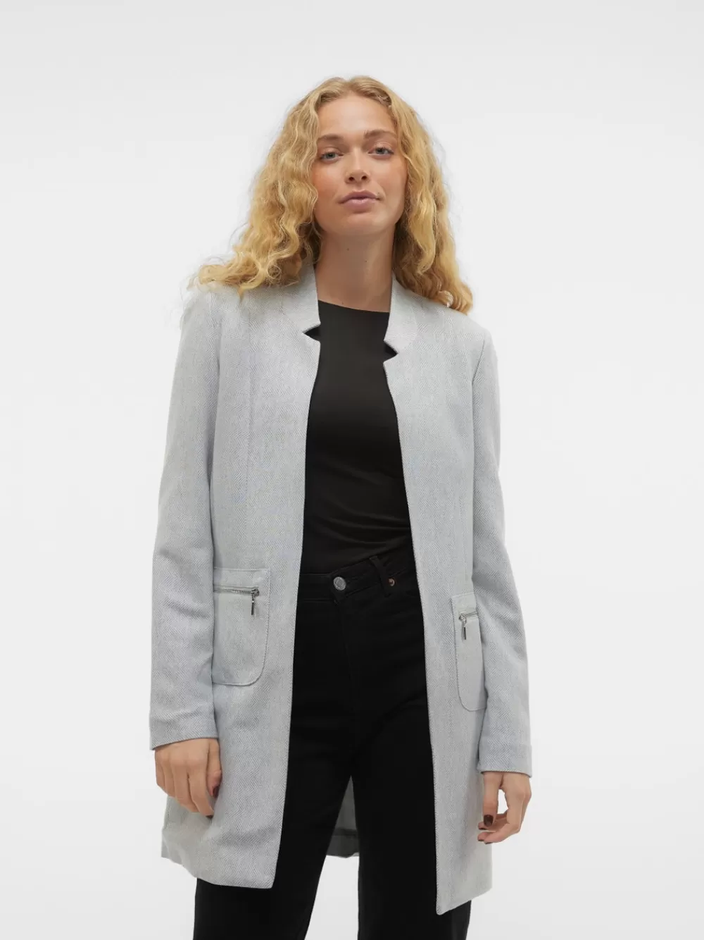 VERO MODA VMSILLE Bleiserit Light Grey Melange Cheap