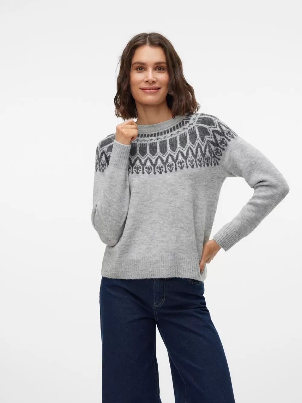 VERO MODA VMSIMONE Neulepuserot Light Grey Melange Cheap