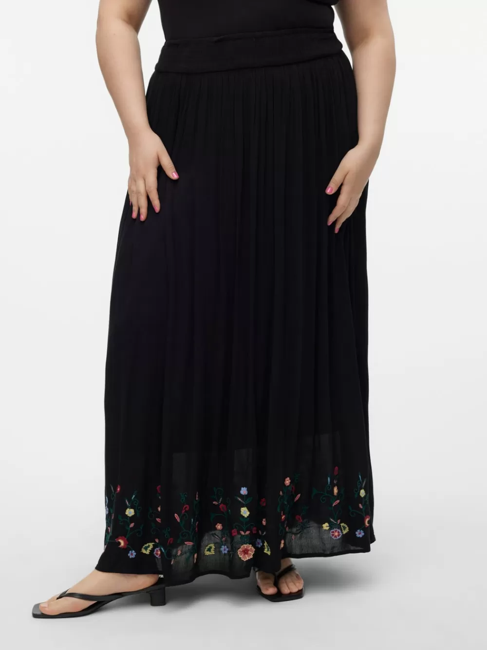 VERO MODA VMSINA Korkea vyötärö Pitkä hame Black Store