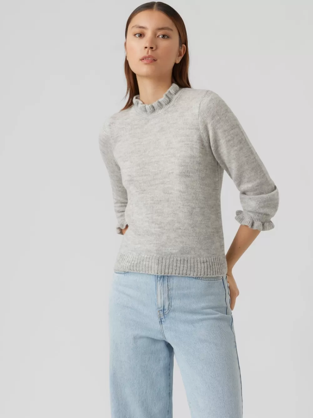 VERO MODA VMSOFIA Neulepuserot Light Grey Melange Best