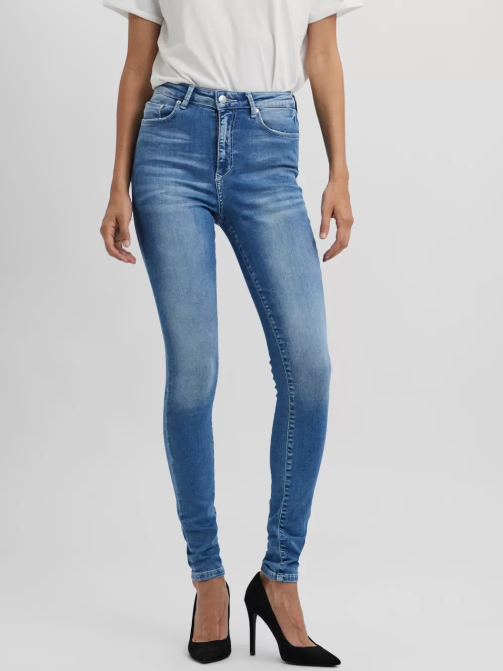 VERO MODA VMSOPHIA Korkea vyötärö Farkut Medium Blue Denim Cheap