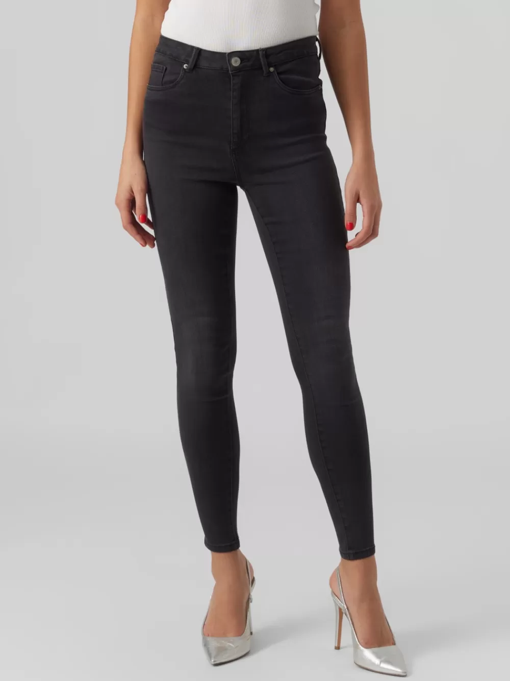 VERO MODA VMSOPHIA Korkea vyötärö Skinny fit Farkut Black Denim Hot