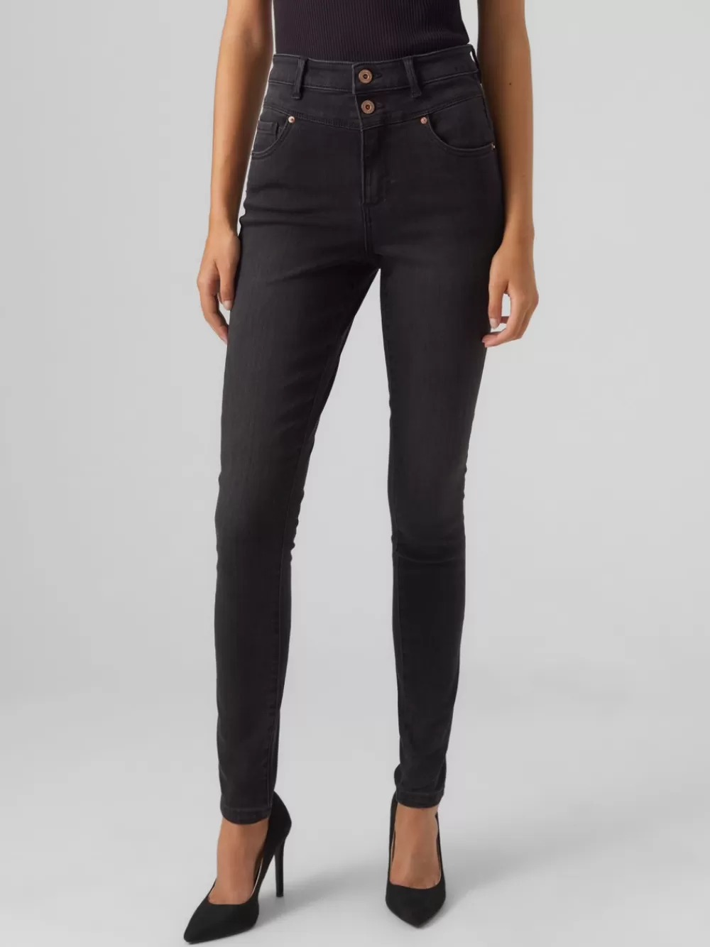 VERO MODA VMSOPHIA Korkea vyötärö Skinny fit Farkut Black Denim Sale