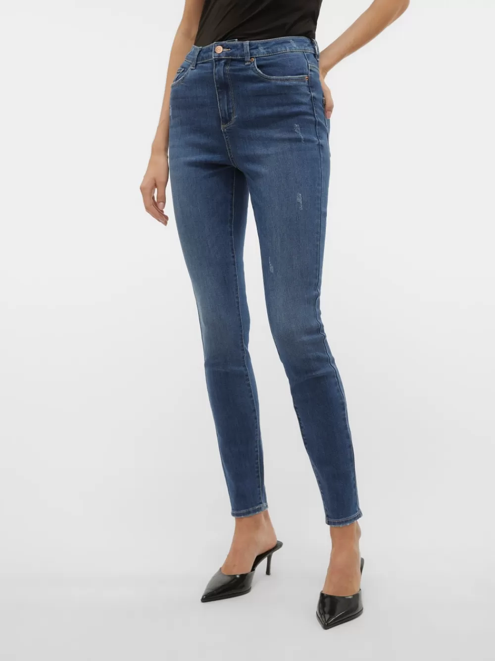 VERO MODA VMSOPHIA Korkea vyötärö Skinny fit Farkut Medium Blue Denim New