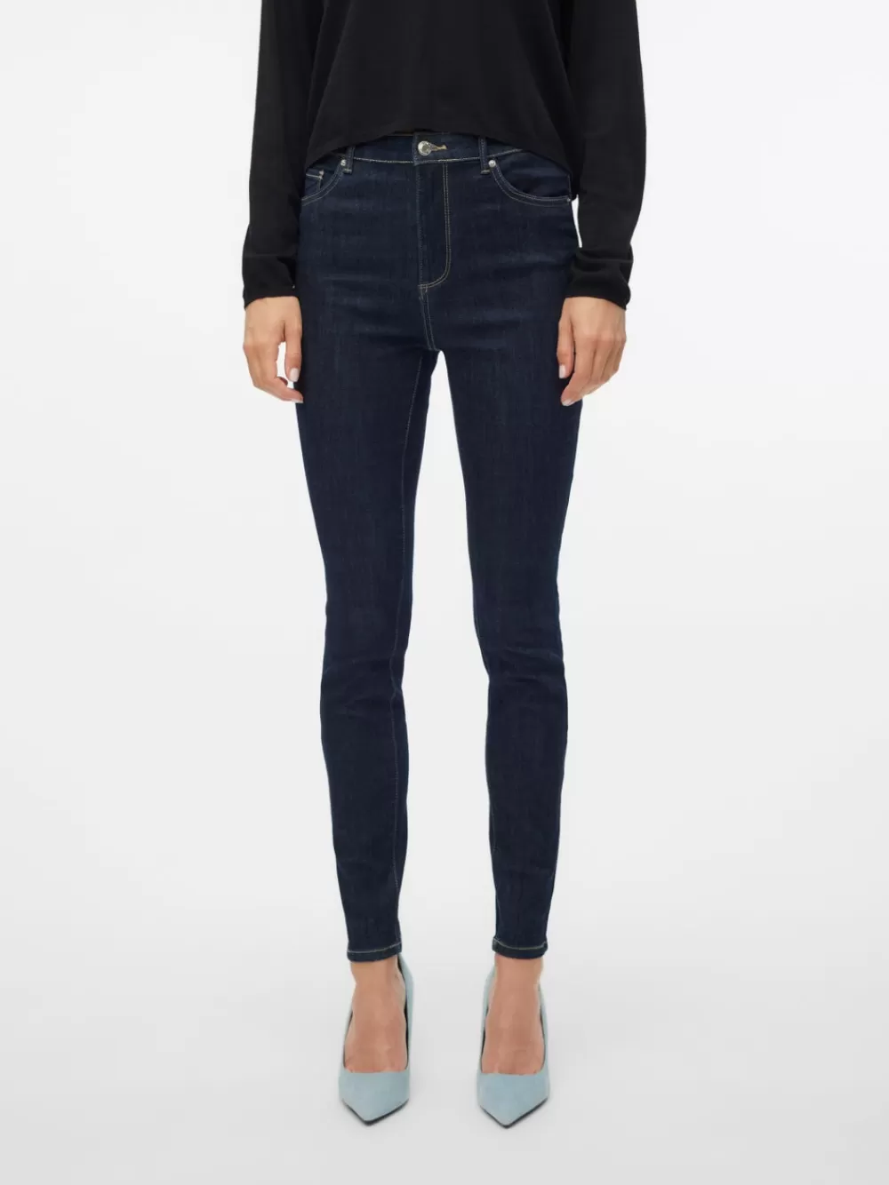 VERO MODA VMSOPHIA Korkea vyötärö Skinny fit Farkut Dark Blue Denim Hot