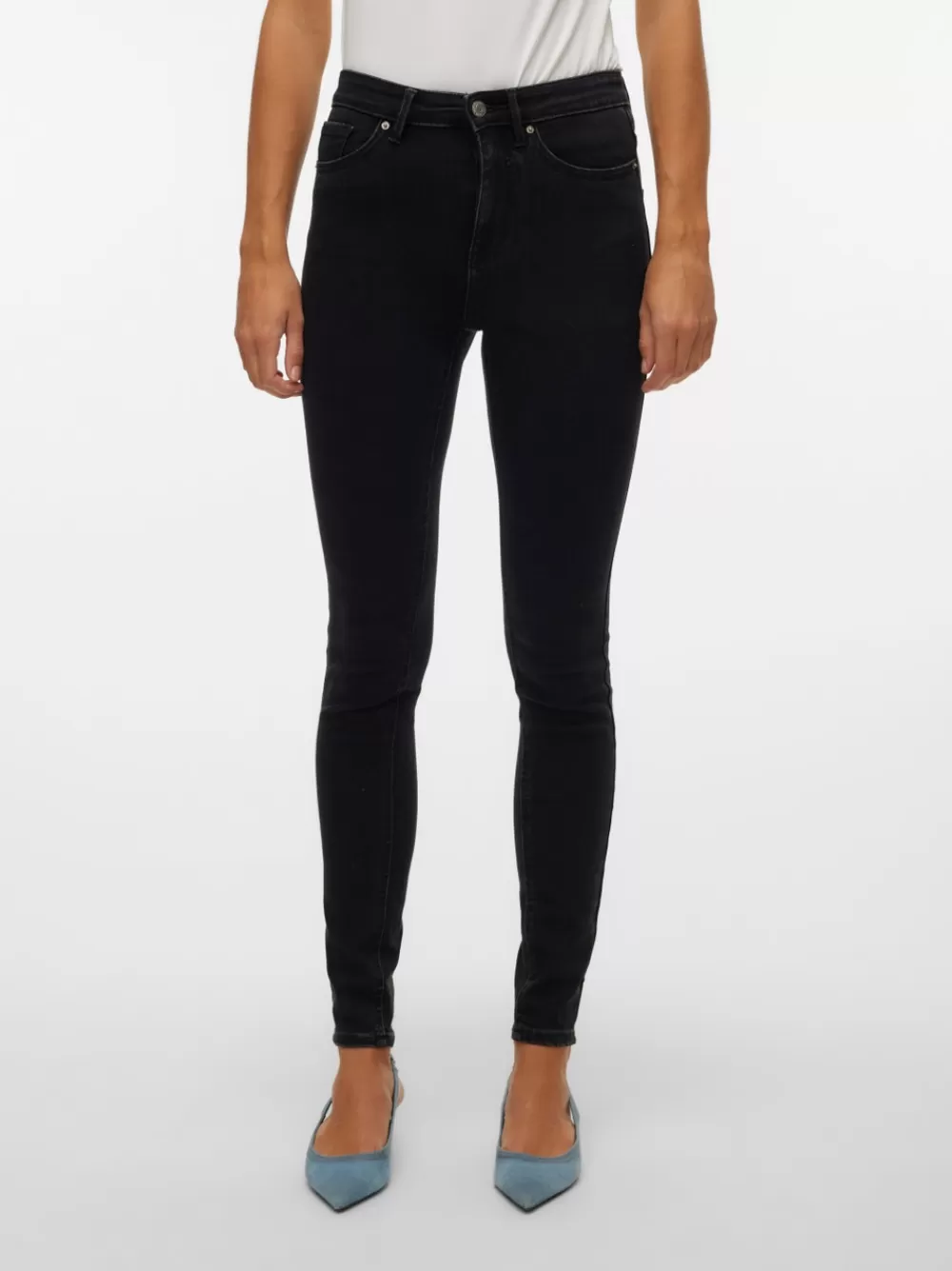 VERO MODA VMSOPHIA Korkea vyötärö Skinny fit Farkut Black Denim New