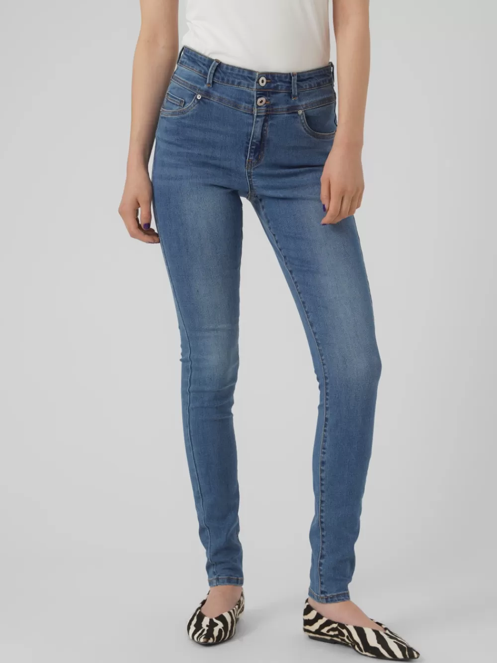 VERO MODA VMSOPHIA Korkea vyötärö Skinny fit Farkut Medium Blue Denim New