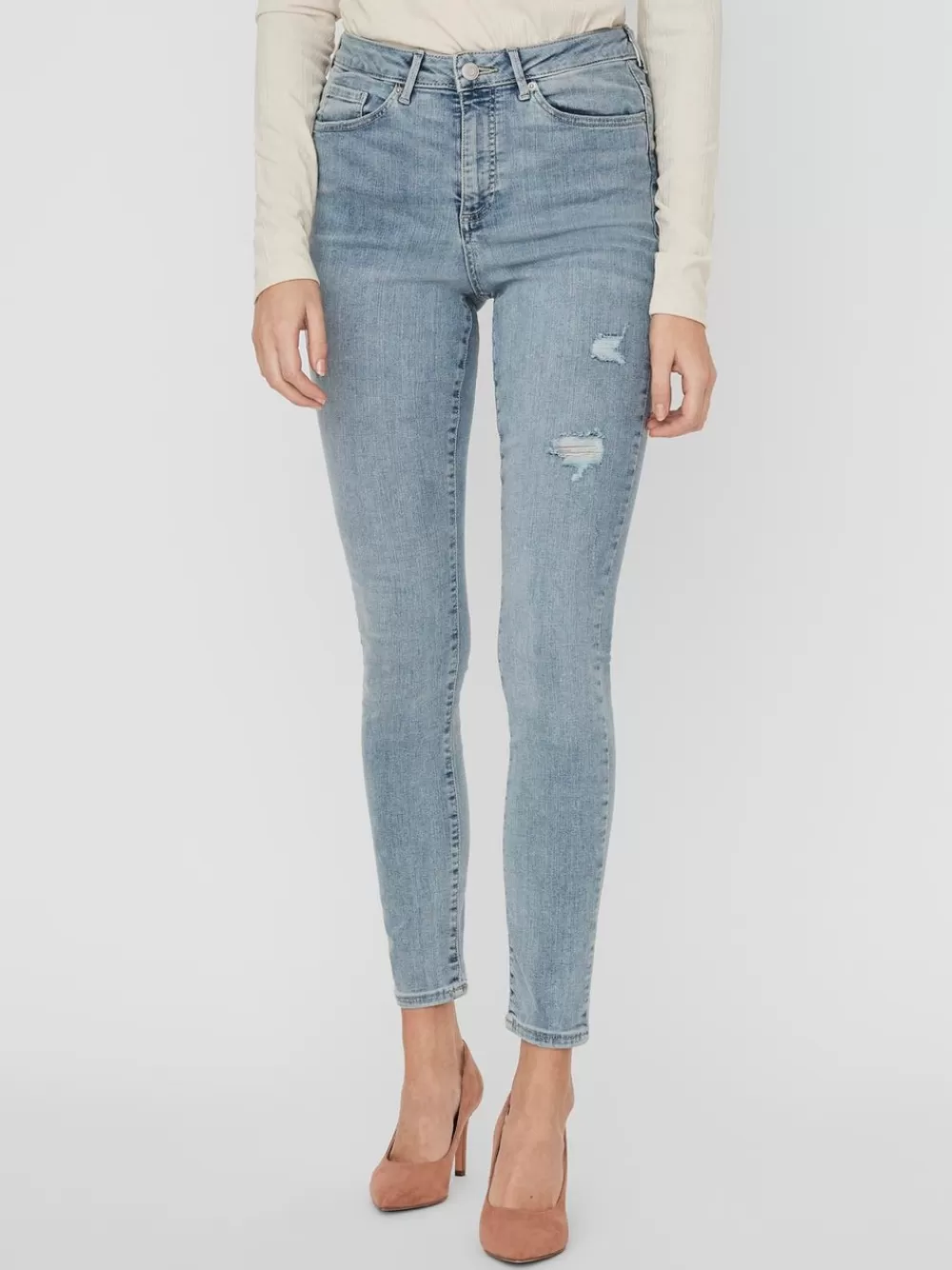 VERO MODA VMSOPHIA Korkea vyötärö Skinny fit Farkut Light Blue Denim Outlet